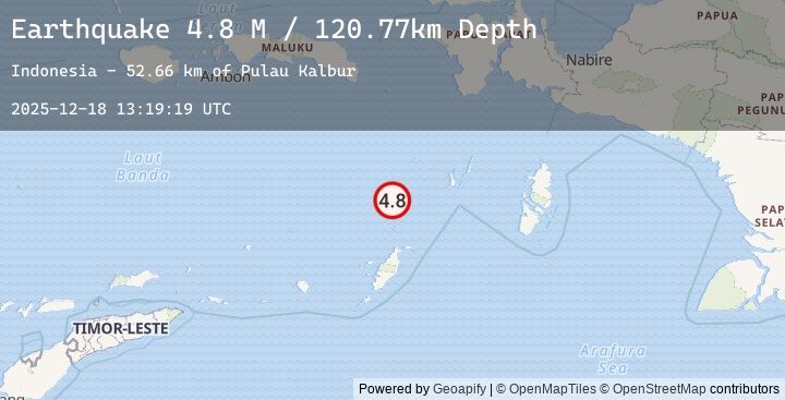 Map of Tanimbar Islands Region, Indonesia