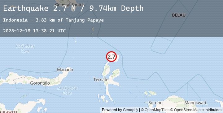 Map of Halmahera, Indonesia