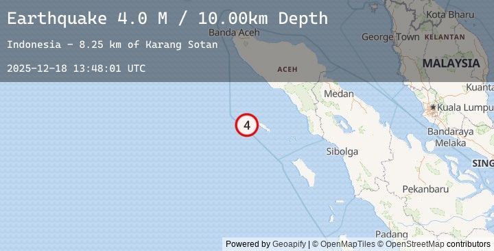 Map of Off West Coast of Northern Sumatra