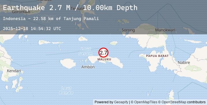 Map of Seram, Indonesia
