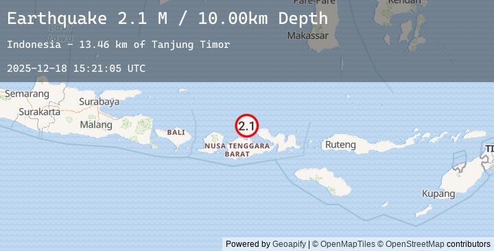 Map of Sumbawa Region, Indonesia