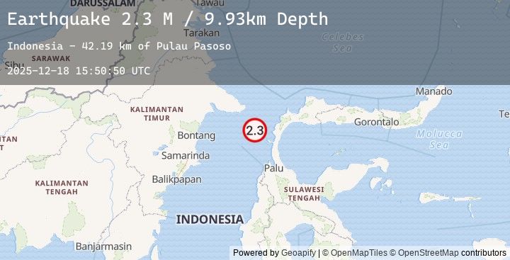 Map of Minahassa Peninsula, Sulawesi