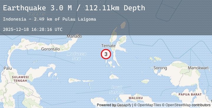 Map of Halmahera, Indonesia