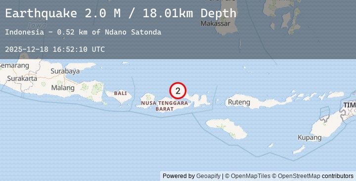 Map of Sumbawa Region, Indonesia