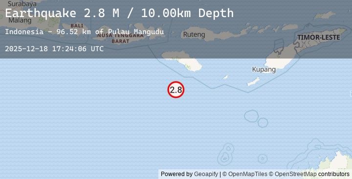 Map of South of Sumba, Indonesia