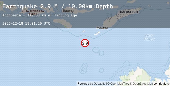 Map of South of Timor, Indonesia