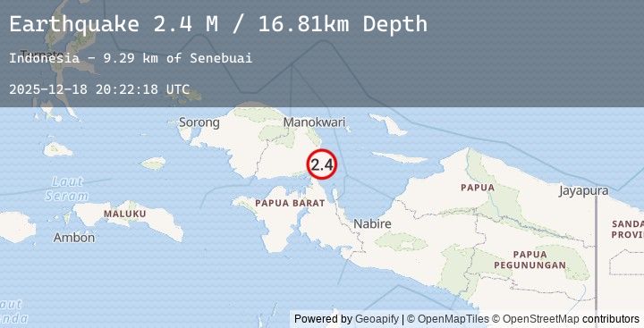 Map of West Papua Region, Indonesia