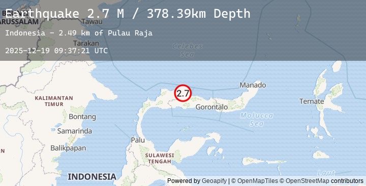 Map of Minahassa Peninsula, Sulawesi