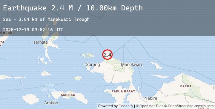 Map of West Papua Region, Indonesia