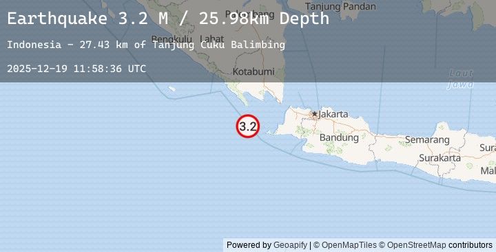 Map of Sunda Strait, Indonesia