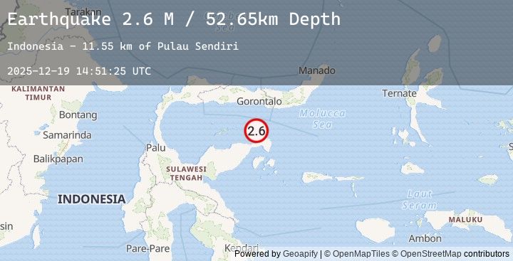Map of Minahassa Peninsula, Sulawesi