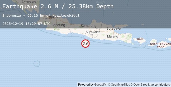 Map of Java, Indonesia