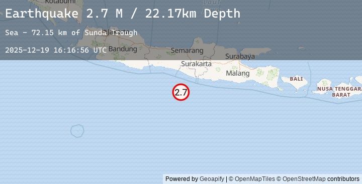 Map of Java, Indonesia