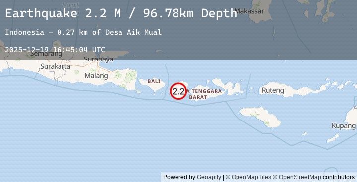Map of Sumbawa Region, Indonesia