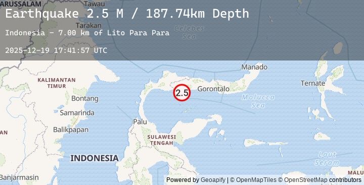Map of Minahassa Peninsula, Sulawesi