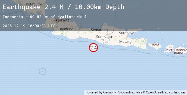 Map of Java, Indonesia