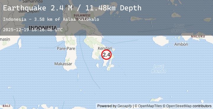 Map of Sulawesi, Indonesia