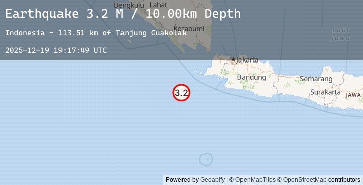 Map of Southwest of Sumatra, Indonesia
