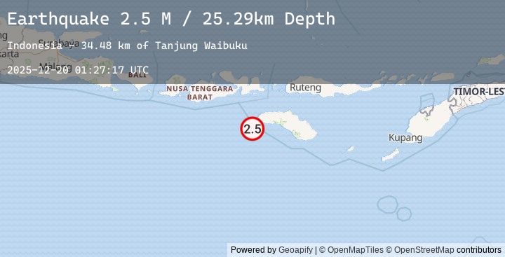 Map of Sumbawa Region, Indonesia