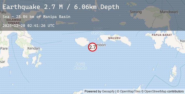Map of Seram, Indonesia