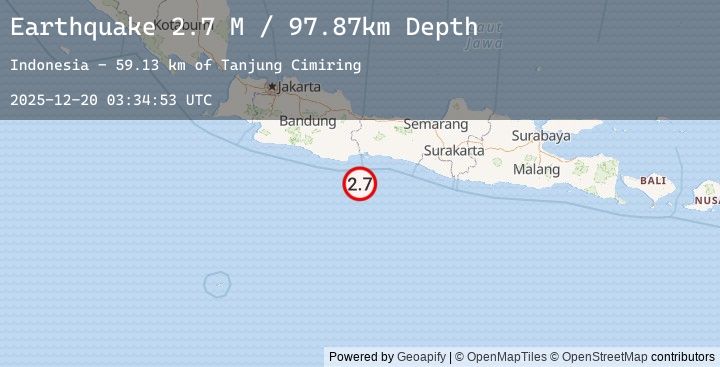 Map of Java, Indonesia