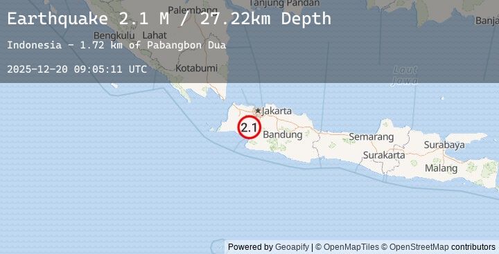 Map of Java, Indonesia