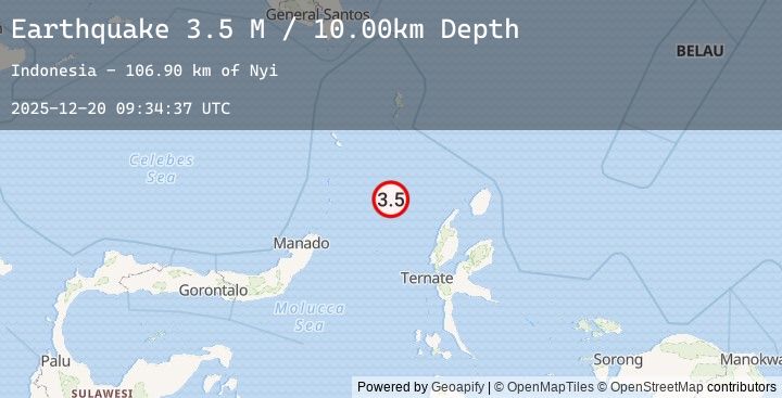 Map of Northern Molucca Sea