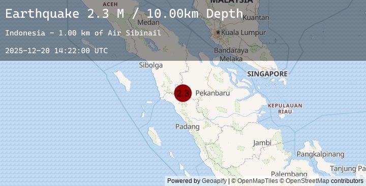 Map of Northern Sumatra, Indonesia