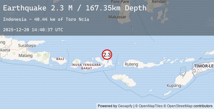 Map of Sumbawa Region, Indonesia