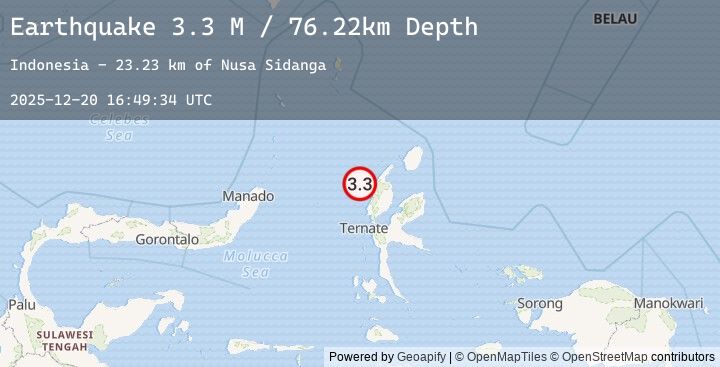 Map of Halmahera, Indonesia