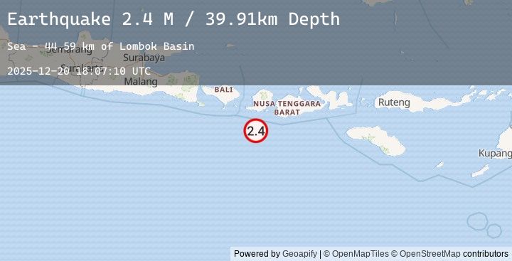 Map of Sumbawa Region, Indonesia