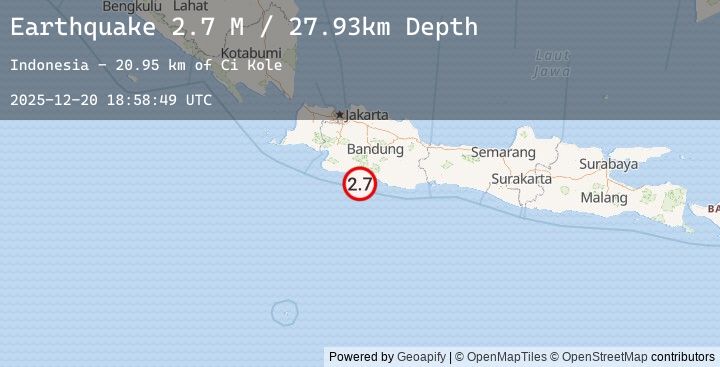Map of Java, Indonesia