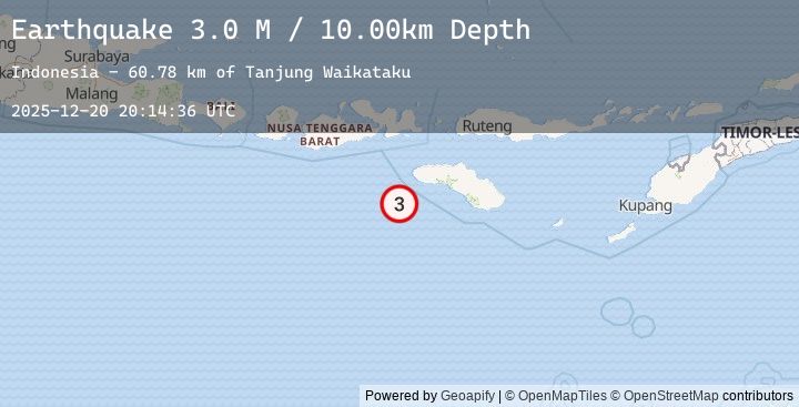 Map of South of Sumbawa, Indonesia