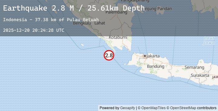 Map of Sunda Strait, Indonesia