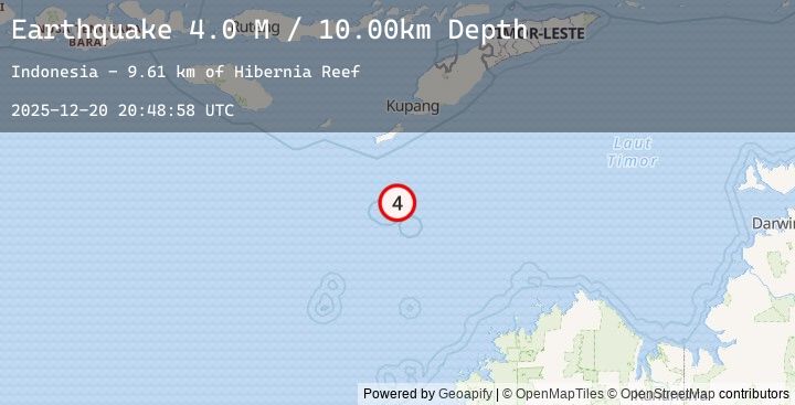Map of South of Timor, Indonesia