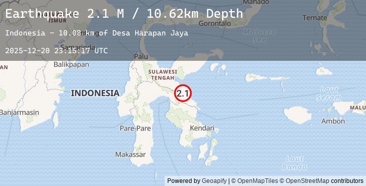 Map of Sulawesi, Indonesia