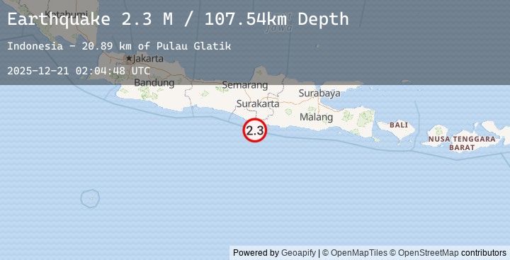 Map of Java, Indonesia