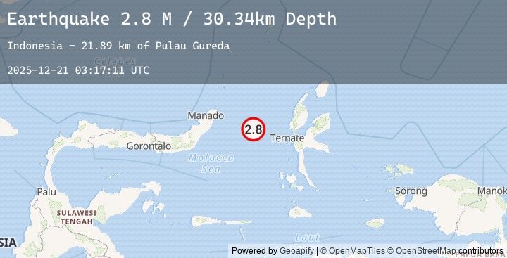 Map of Northern Molucca Sea