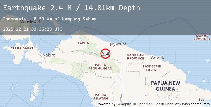 Map of West Papua, Indonesia