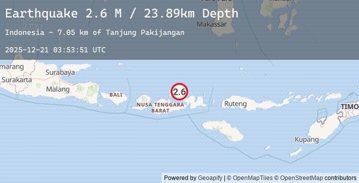 Map of Sumbawa Region, Indonesia