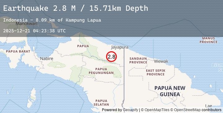 Map of West Papua, Indonesia