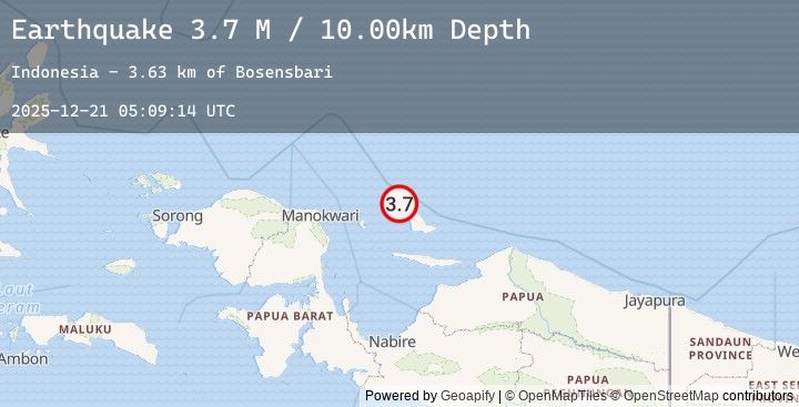 Map of West Papua Region, Indonesia