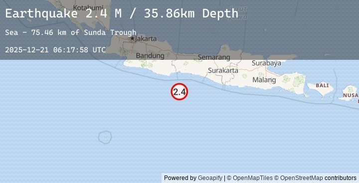 Map of Java, Indonesia