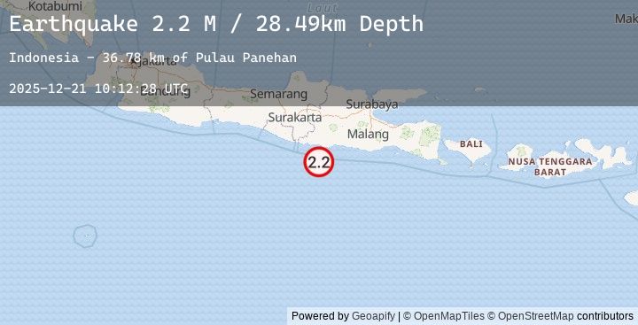 Map of Java, Indonesia