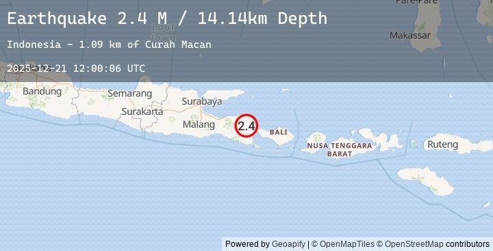 Map of Bali Region, Indonesia
