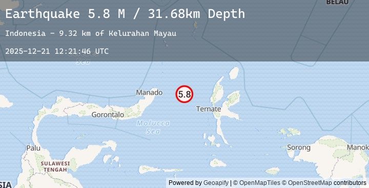 Map of Northern Molucca Sea