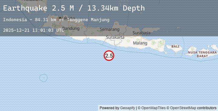 Map of Java, Indonesia