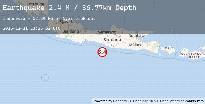 Map of Java, Indonesia