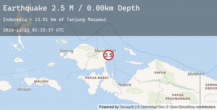 Map of West Papua Region, Indonesia