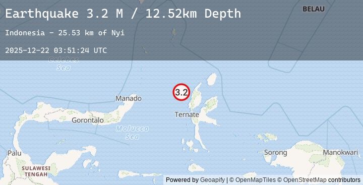 Map of Halmahera, Indonesia